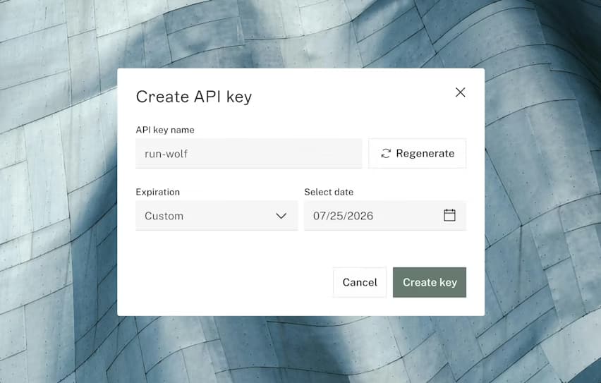 Generate your API Key